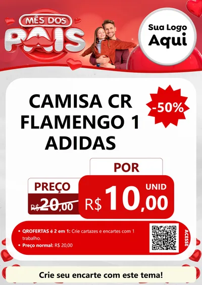 Modelo de Cartaz para Cartaz A4 Vertical com o tema Mês dos Pais para Roupas e acessórios