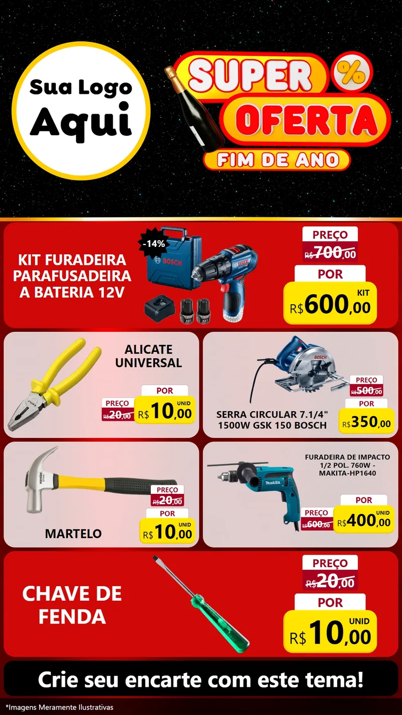 Modelo de TV para TV Vertical com o tema Super Oferta Fim de Ano para Maquinas e Ferramentas