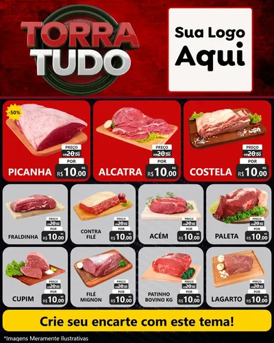 Modelo de Rede Social para Feed Instagram com o tema Torra Tudo para Açougue