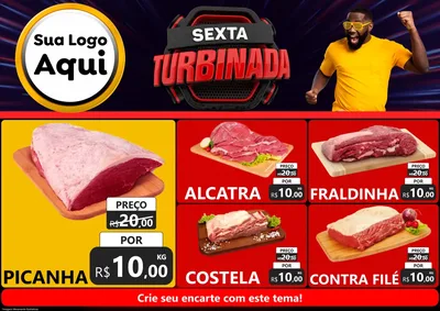 Modelo de Encarte para Encarte A4 Horizontal com o tema Sexta Turbinada para Açougue