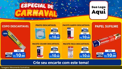 Modelo de TV para TV Horizontal com o tema Especial de Carnaval para Embalagens