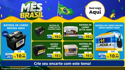 Modelo de TV para TV Horizontal com o tema Mês do Brasil para Baterias Elétricas