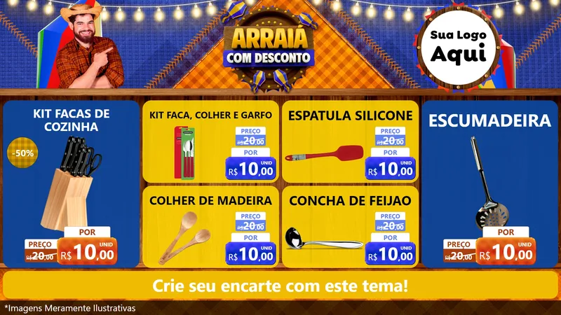 Modelo de TV para TV Horizontal com o tema Arraiá Com Desconto para Utilidades Domésticas