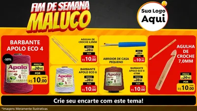 Modelo de TV para TV Horizontal com o tema Final de Semana Maluco para Armarinho e Aviamentos