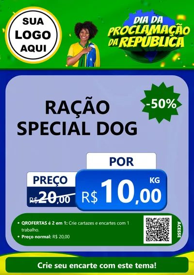 Modelo de Cartaz para Cartaz A4 Vertical com o tema Dia Da Proclamação Da República para Pet Shop