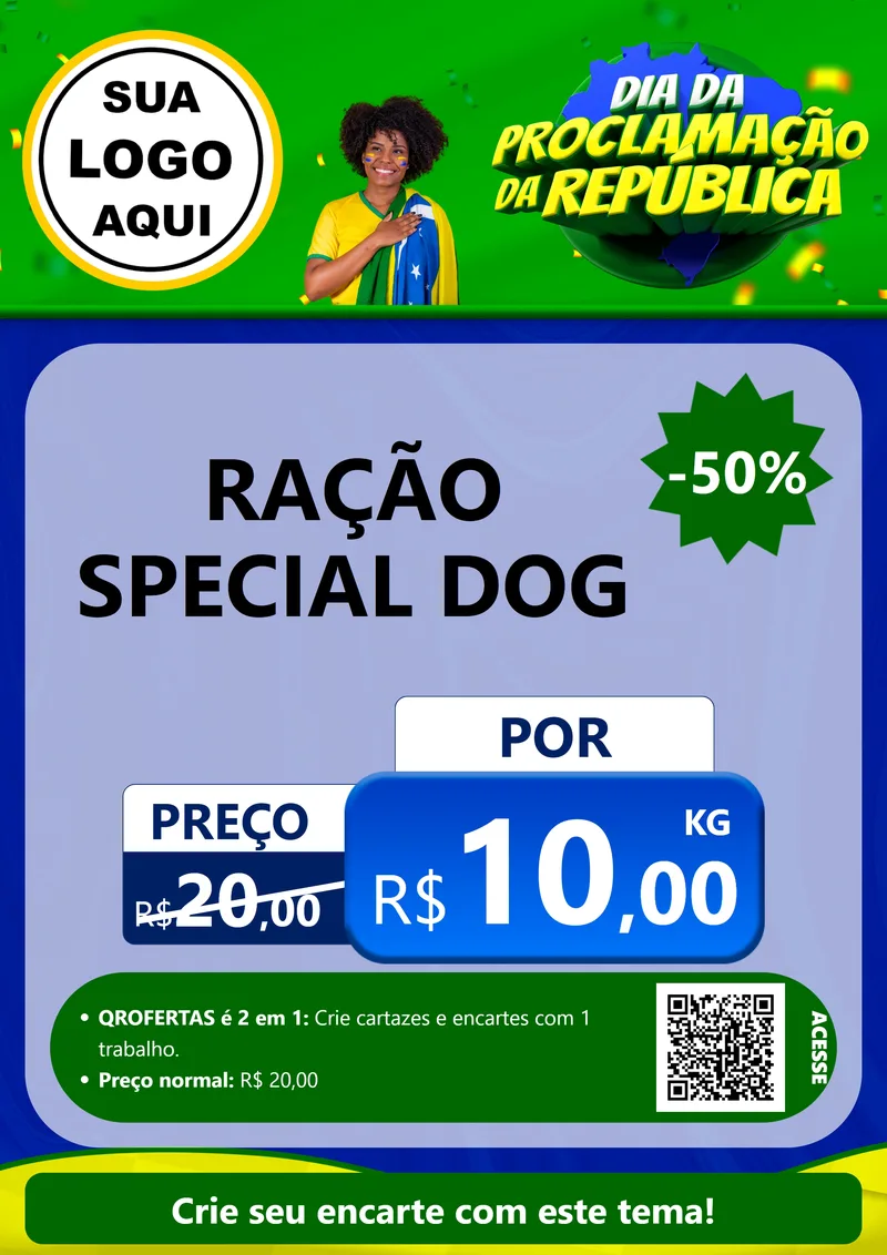 Modelo de Cartaz para Cartaz A4 Vertical com o tema Dia Da Proclamação Da República para Pet Shop