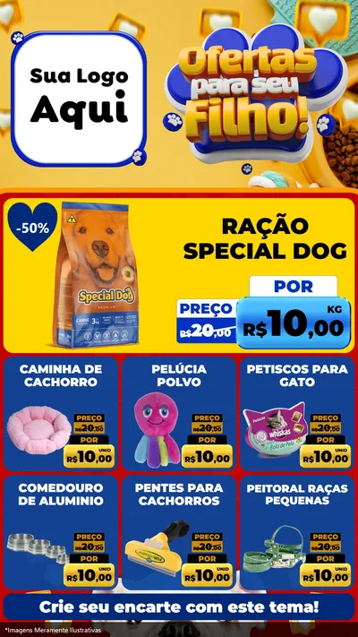 Modelo de Rede Social para Stories com o tema Ofertas Para Seu Filho! para Pet Shop