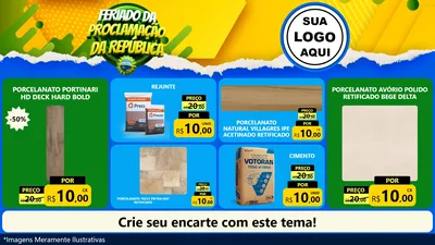 Modelo de TV para TV Horizontal com o tema Feriado da Proclamação da República para Pisos e revestimentos