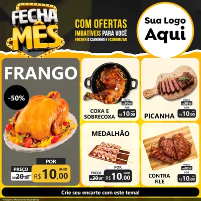 Modelo de Rede Social para Feed Facebook com o tema Fecha Mês para Assados