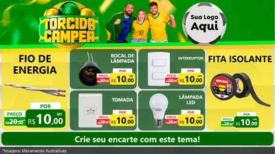 Modelo de TV para TV Horizontal com o tema Torcida Campeã - Copa para Materiais Elétricos
