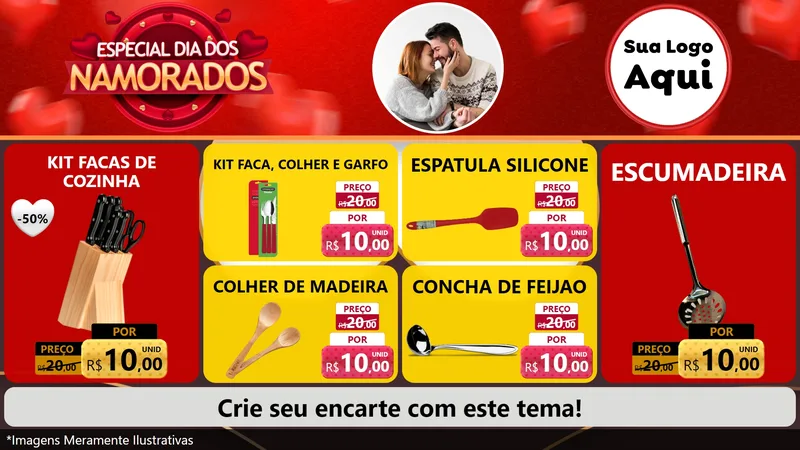 Modelo de TV para TV Horizontal com o tema Especial Dia Dos Namorados para Utilidades Domésticas