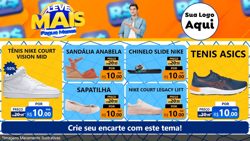 Modelo de TV para TV Horizontal com o tema Leve Mais, Pague Menos para Calçados