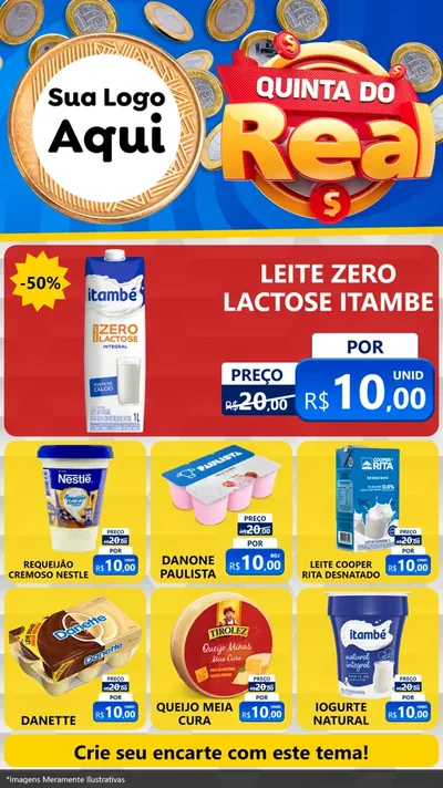 Modelo de Rede Social para Stories com o tema Quinta do Real para Frios e Laticínios