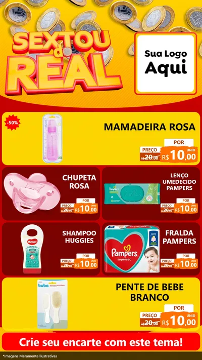 Modelo de TV para TV Vertical com o tema Sextou do Real para Bebês