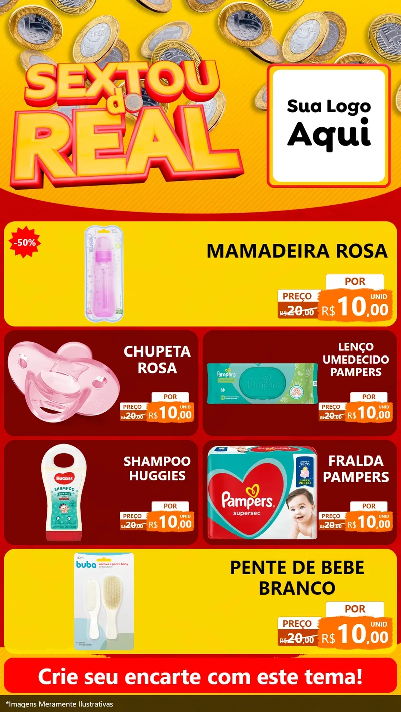 Modelo de TV para TV Vertical com o tema Sextou do Real para Bebês