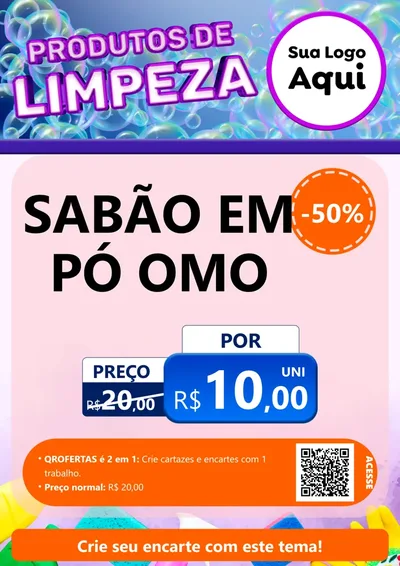 Modelo de Cartaz para Cartaz A4 Vertical com o tema Produtos de Limpeza para Produtos de Limpeza