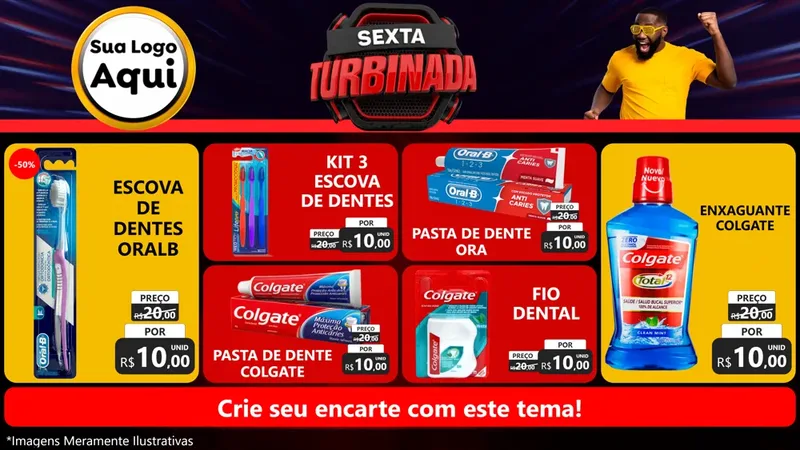 Modelo de TV para TV Horizontal com o tema Sexta Turbinada para Higiene Pessoal