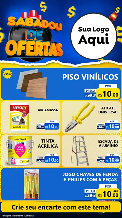 Modelo de TV para TV Vertical com o tema Sabadou de Ofertas para Material para Construção