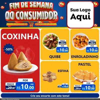 Modelo de Rede Social para Feed Facebook com o tema Fim de Semana do Consumidor para Salgadaria