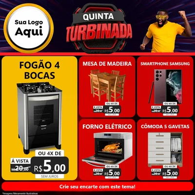Modelo de Rede Social para Feed Facebook com o tema Quinta Turbinada para Móveis e Eletro