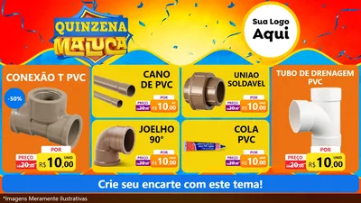 Modelo de TV para TV Horizontal com o tema Quinzena Maluca para Tubos e conexões