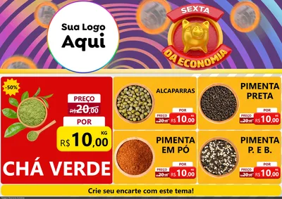 Modelo de Encarte para Encarte A4 Horizontal com o tema Sexta da Economia para Produtos Naturais