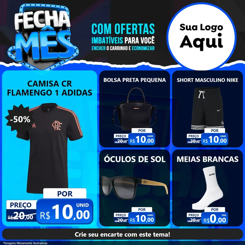 Modelo de Rede Social para Feed Facebook com o tema Fecha Mês para Roupas e acessórios