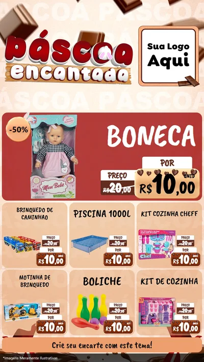 Modelo de Rede Social para Stories com o tema Páscoa Encantada para Brinquedos