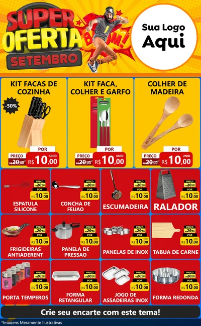 Modelo de Encarte para Encarte Grande com o tema Super Oferta Setembro para Utilidades Domésticas