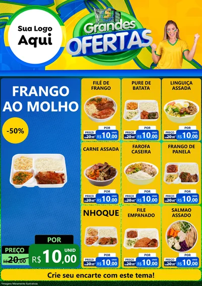 Modelo de Encarte para Encarte A4 Vertical com o tema Grandes Ofertas para Restaurante