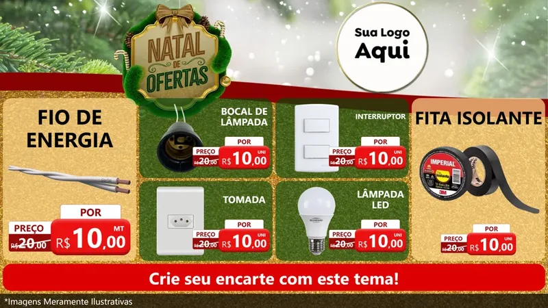 Modelo de TV para TV Horizontal com o tema Ofertas de Natal para Materiais Elétricos