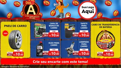 Modelo de TV para TV Horizontal com o tema Dia A - O Dia Mais Barato Do Mês para Auto peças