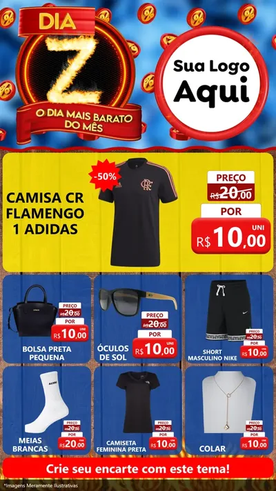 Modelo de Rede Social para Stories com o tema Dia Z - O Dia Mais Barato Do Mês para Roupas e acessórios