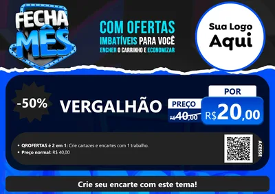 Modelo de Cartaz para Cartaz A4 Horizontal com o tema Fecha Mês para Ferragens