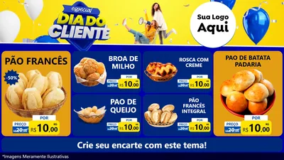 Modelo de TV para TV Horizontal com o tema Especial Dia do Cliente para Padaria