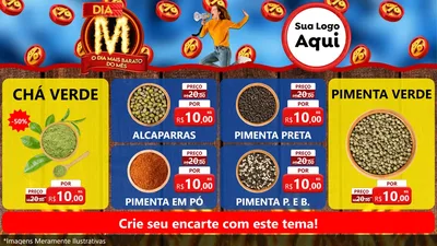 Modelo de TV para TV Horizontal com o tema Dia M - O Dia Mais Barato Do Mês para Produtos Naturais