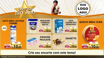 Modelo de TV para TV Horizontal com o tema Ofertas Fim de Ano para Frios e Laticínios