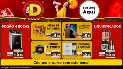Modelo de TV para TV Horizontal com o tema Dia D Economia para Móveis e Eletro