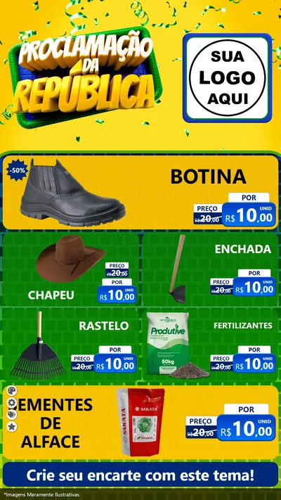 Modelo de TV para TV Vertical com o tema Proclamação da República para Agropecuária