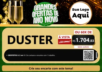 Modelo de Cartaz para Cartaz A4 Horizontal com o tema Grandes Ofertas de Ano Novo para Concessionaria de Carros