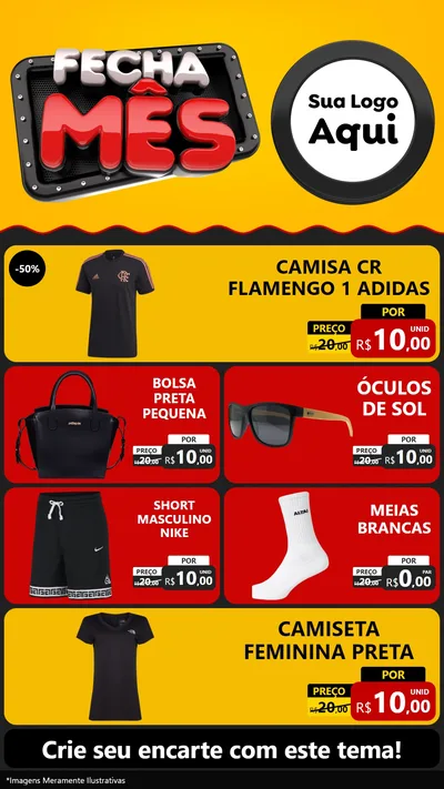 Modelo de TV para TV Vertical com o tema Fecha Mês para Roupas e acessórios