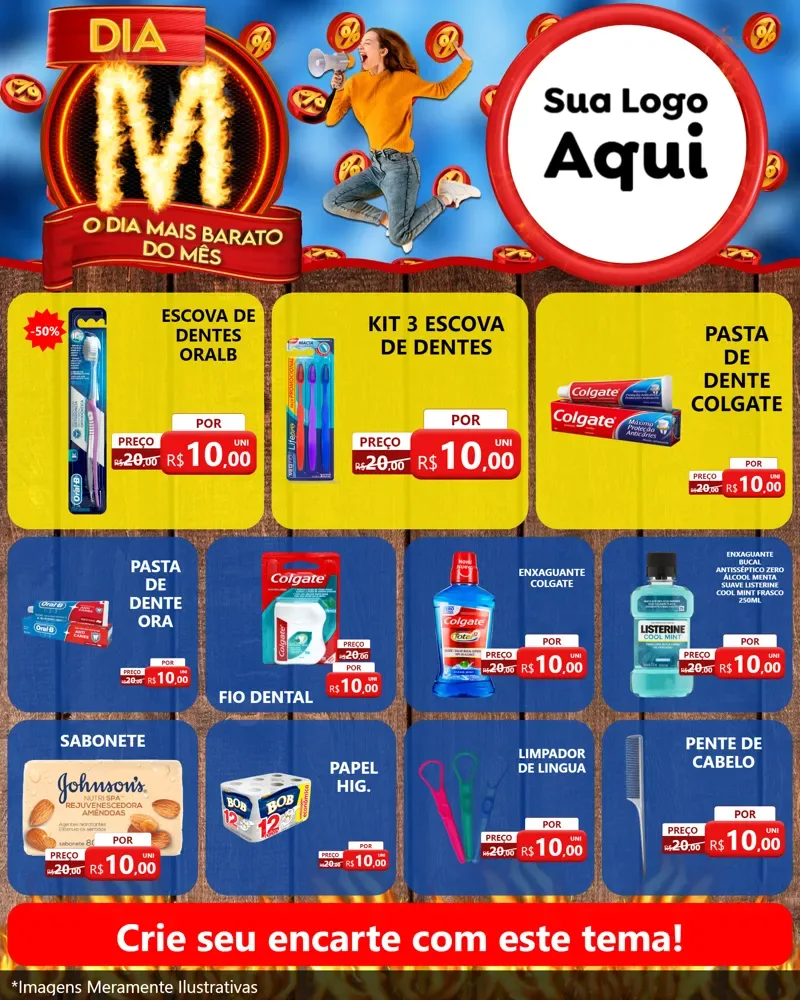 Modelo de Rede Social para Feed Instagram com o tema Dia M - O Dia Mais Barato Do Mês para Higiene Pessoal