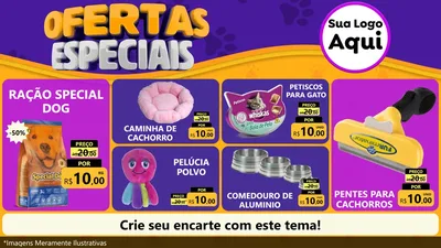 Modelo de TV para TV Horizontal com o tema Ofertas Especiais para Pet Shop