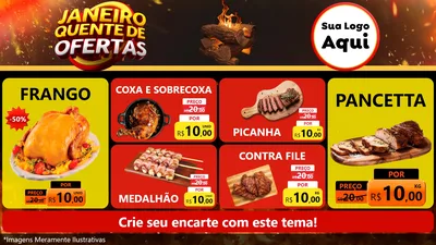 Modelo de TV para TV Horizontal com o tema Janeiro Quente de Ofertas para Assados