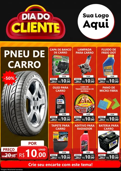 Modelo de Encarte para Encarte A4 Vertical com o tema Dia do Cliente para Auto peças