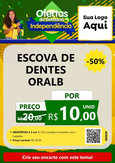 Modelo de Cartaz para Cartaz A4 Vertical com o tema Ofertas da Semana da Independência para Higiene Pessoal