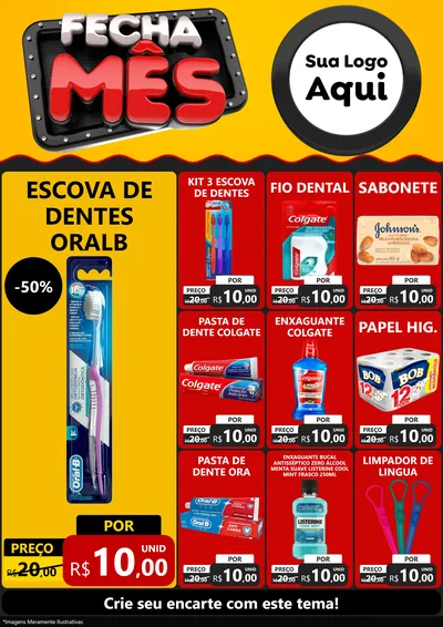 Modelo de Encarte para Encarte A4 Vertical com o tema Fecha Mês para Higiene Pessoal