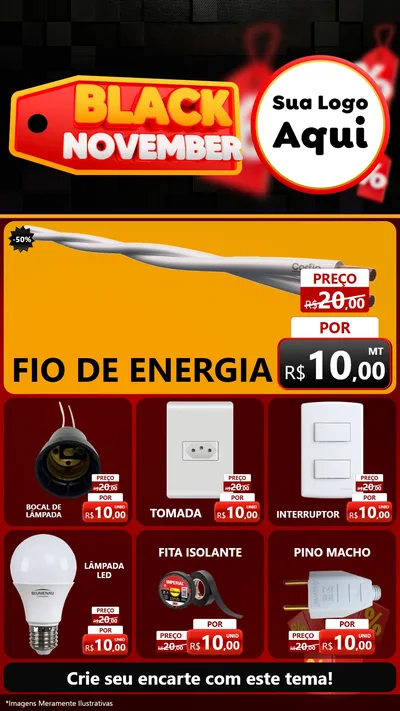 Modelo de Rede Social para Stories com o tema Black November para Materiais Elétricos