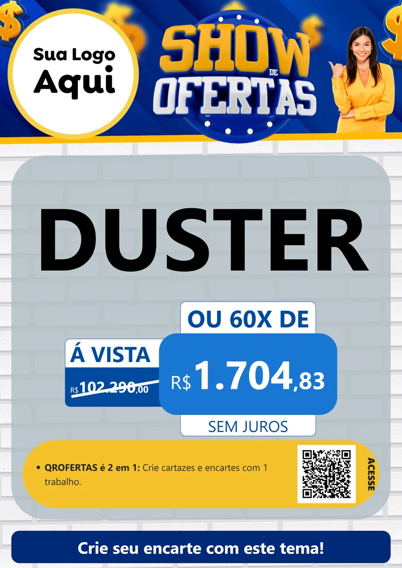 Modelo de Cartaz para Cartaz A4 Vertical com o tema Show de Ofertas para Concessionaria de Carros