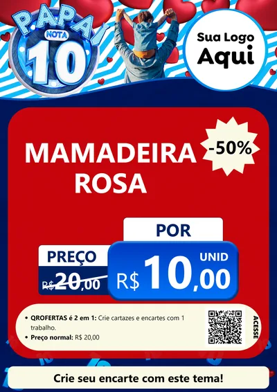 Modelo de Cartaz para Cartaz A4 Vertical com o tema Papai Nota 10 para Bebês